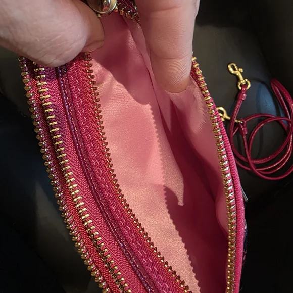 Coach Pink Multi Color Graphic Clutch with Gold Accents - Like New - Picture 6 of 6